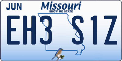 MO license plate EH3S1Z