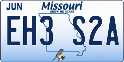 MO license plate EH3S2A