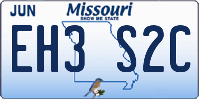 MO license plate EH3S2C