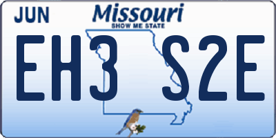 MO license plate EH3S2E