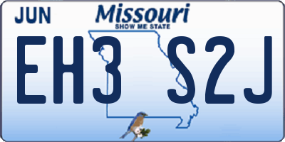 MO license plate EH3S2J