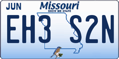MO license plate EH3S2N