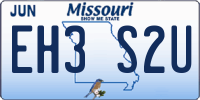 MO license plate EH3S2U