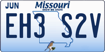MO license plate EH3S2V