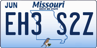 MO license plate EH3S2Z