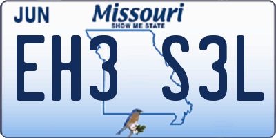 MO license plate EH3S3L