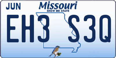MO license plate EH3S3Q