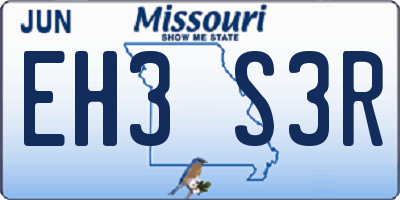 MO license plate EH3S3R
