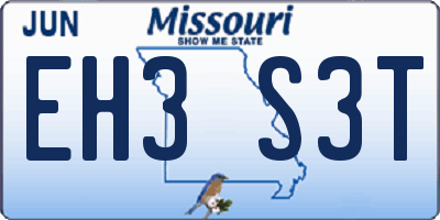 MO license plate EH3S3T