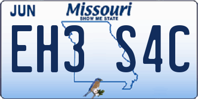 MO license plate EH3S4C
