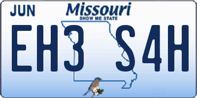 MO license plate EH3S4H