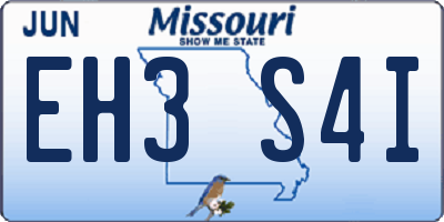 MO license plate EH3S4I