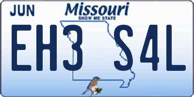 MO license plate EH3S4L