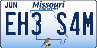 MO license plate EH3S4M