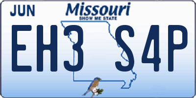 MO license plate EH3S4P