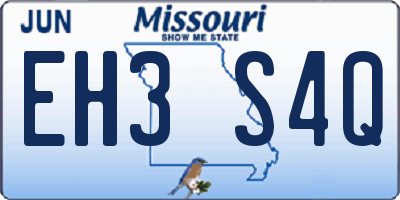 MO license plate EH3S4Q