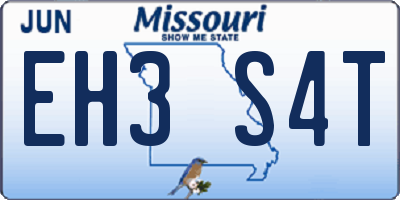 MO license plate EH3S4T