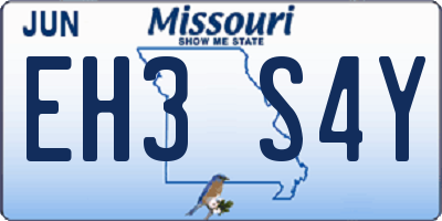 MO license plate EH3S4Y