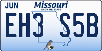 MO license plate EH3S5B