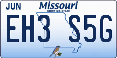 MO license plate EH3S5G