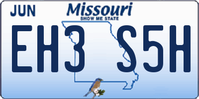 MO license plate EH3S5H