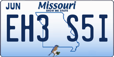 MO license plate EH3S5I