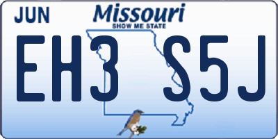 MO license plate EH3S5J