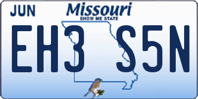 MO license plate EH3S5N