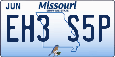 MO license plate EH3S5P