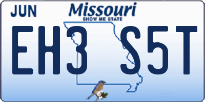 MO license plate EH3S5T