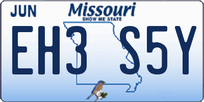 MO license plate EH3S5Y