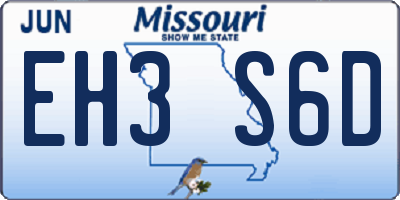 MO license plate EH3S6D