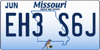 MO license plate EH3S6J