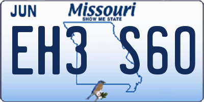 MO license plate EH3S6O