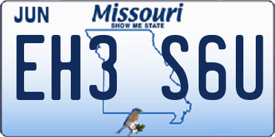 MO license plate EH3S6U