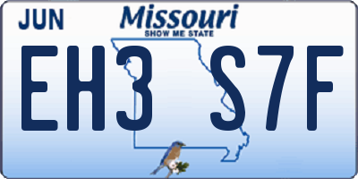 MO license plate EH3S7F