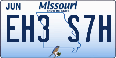 MO license plate EH3S7H