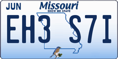 MO license plate EH3S7I