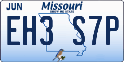 MO license plate EH3S7P
