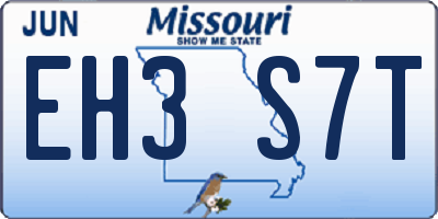 MO license plate EH3S7T