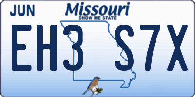 MO license plate EH3S7X