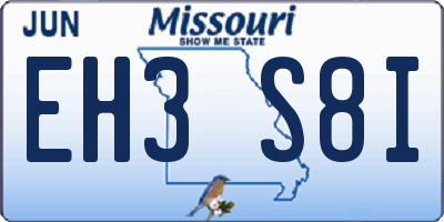MO license plate EH3S8I