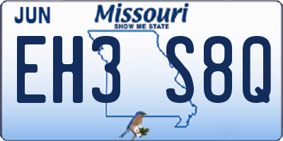 MO license plate EH3S8Q