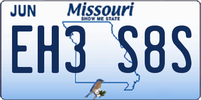 MO license plate EH3S8S