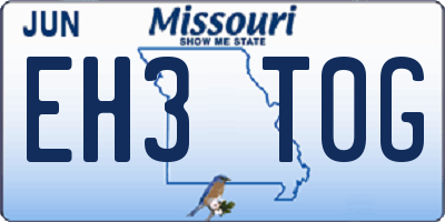 MO license plate EH3T0G