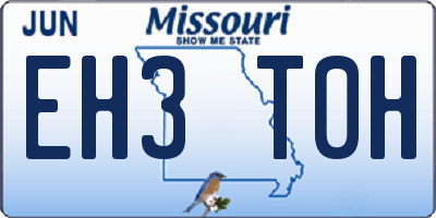 MO license plate EH3T0H
