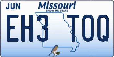 MO license plate EH3T0Q
