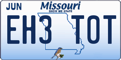 MO license plate EH3T0T