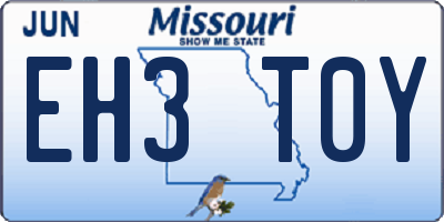 MO license plate EH3T0Y