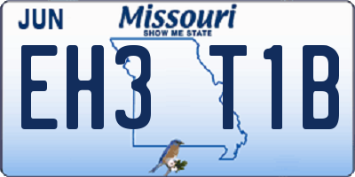 MO license plate EH3T1B
